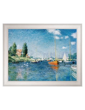 Cuadro decorativo Barcos Rojos en Argenteuil por Claude Monet técnica mixta Cuadros Jr