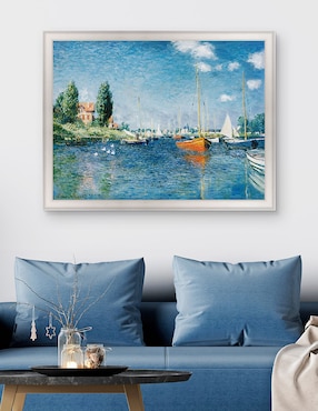 Cuadro decorativo Barcos Rojos en Argenteuil por Claude Monet técnica mixta Cuadros Jr