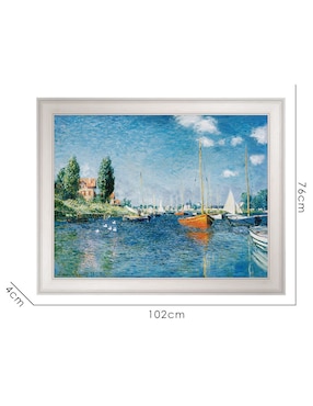 Cuadro decorativo Barcos Rojos en Argenteuil por Claude Monet técnica mixta Cuadros Jr