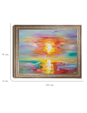 Cuadro decorativo enmarcado- amanecer abstracto de osnat tzadok técnica mixta Cuadros Jr