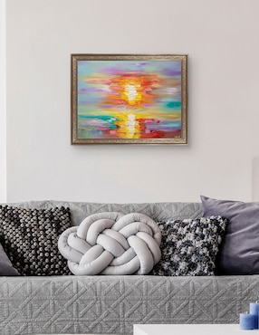 Cuadro decorativo enmarcado- amanecer abstracto de osnat tzadok técnica mixta Cuadros Jr
