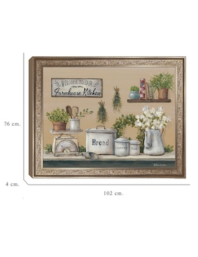 Cuadro decorativo enmarcado- cocina de granja con jardín de pam britton técnica mixta Cuadros Jr