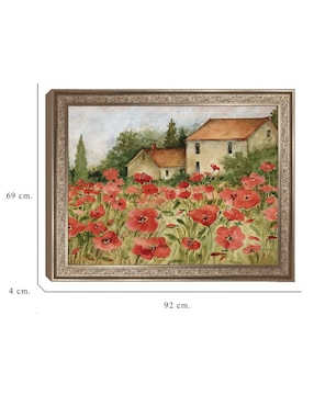 Cuadro decorativo enmarcado- paisaje toscano de amapolas de susan winget técnica mixta Cuadros Jr