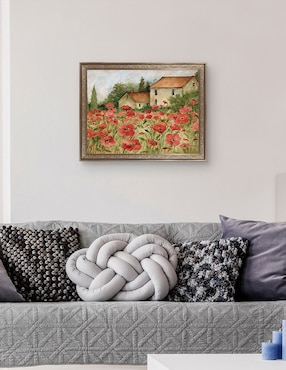 Cuadro decorativo enmarcado- paisaje toscano de amapolas de susan winget técnica mixta Cuadros Jr