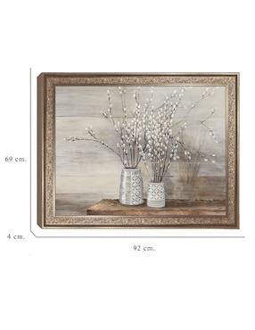 Cuadro decorativo enmarcado- naturaleza muerta de mimbre gatuno con diseños de julia purinton técnica mixta Cuadros Jr