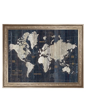 Cuadro decorativo Enmarcado- Mapa del Viejo Mundo azul v2 de Wild Apple Portfolio mixta Cuadros Jr