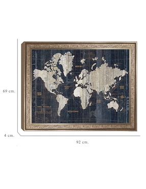 Cuadro decorativo Enmarcado- Mapa del Viejo Mundo azul v2 de Wild Apple Portfolio mixta Cuadros Jr