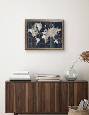 Cuadro decorativo Enmarcado- Mapa del Viejo Mundo azul v2 de Wild Apple Portfolio mixta Cuadros Jr
