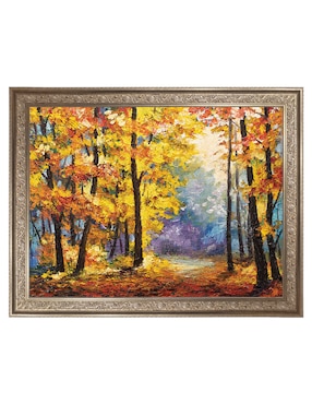 Cuadro decorativo Enmarcado- Sendero de río en colores otoñales de DP Gallery mixta Cuadros Jr