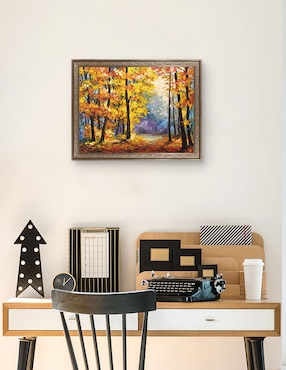 Cuadro decorativo Enmarcado- Sendero de río en colores otoñales de DP Gallery mixta Cuadros Jr