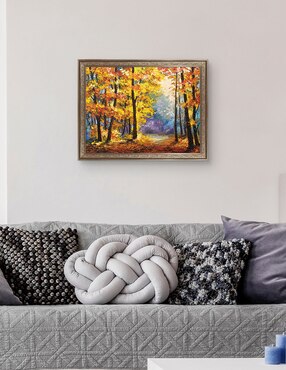 Cuadro decorativo Enmarcado- Sendero de río en colores otoñales de DP Gallery mixta Cuadros Jr