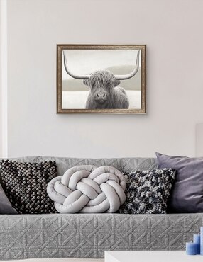 Cuadro decorativo Enmarcado- Vaca de las tierras altas de James Wiens mixta Cuadros Jr