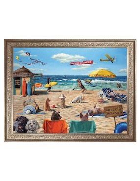 Cuadro decorativo Playa de perros de Lucia Heffernan técnica mixta Cuadros Jr