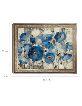 Cuadro decorativo Floral aguamarina de Silvia Vassileva técnica mixta Cuadros Jr