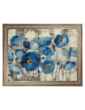 Cuadro decorativo Floral aguamarina de Silvia Vassileva técnica mixta Cuadros Jr