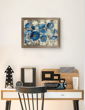 Cuadro decorativo Floral aguamarina de Silvia Vassileva técnica mixta Cuadros Jr