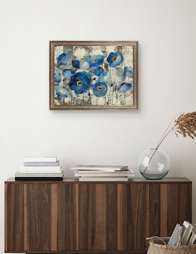 Cuadro decorativo Floral aguamarina de Silvia Vassileva técnica mixta Cuadros Jr
