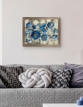 Cuadro decorativo Floral aguamarina de Silvia Vassileva técnica mixta Cuadros Jr
