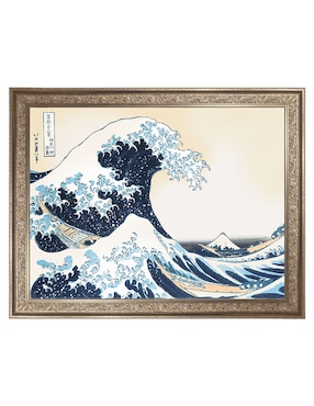 Cuadro decorativo Hokusai – La gran ola de Portfolio Arts Group técnica mixta Cuadros Jr