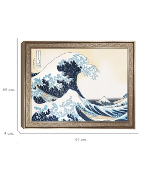 Cuadro decorativo Hokusai – La gran ola de Portfolio Arts Group técnica mixta Cuadros Jr
