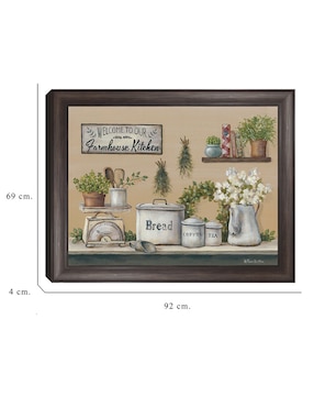 Cuadro decorativo Cocina de granja con jardín de Pam Britton técnica mixta Cuadros Jr