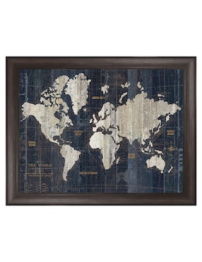 Cuadro decorativo Mapa del Viejo Mundo azul v2 de Wild Apple Portfolio técnica mixta Cuadros Jr