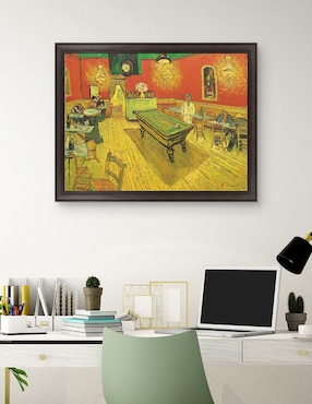 Cuadro decorativo Café nocturno con mesa de billar de Portfolio Arts Group técnica mixta Cuadros Jr