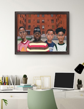 Cuadro decorativo Chicos del barrio – Hip hop de Manasseh Johnson técnica mixta Cuadros Jr
