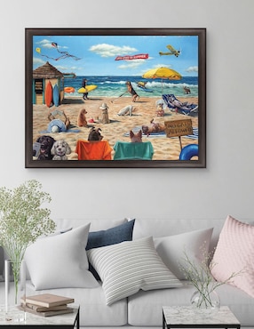 Cuadro decorativo Playa de perros de Lucia Heffernan técnica mixta Cuadros Jr
