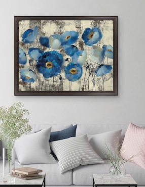 Cuadro decorativo Floral aguamarina de Silvia Vassileva técnica mixta Cuadros Jr