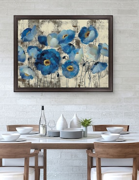 Cuadro decorativo Floral aguamarina de Silvia Vassileva técnica mixta Cuadros Jr