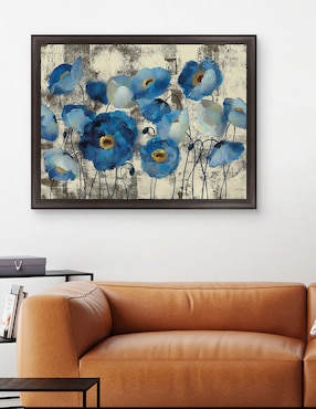Cuadro decorativo Floral aguamarina de Silvia Vassileva técnica mixta Cuadros Jr