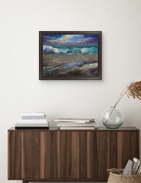 Cuadro decorativo Ondas a la luz de la luna de Michael Creese técnica mixta Cuadros Jr