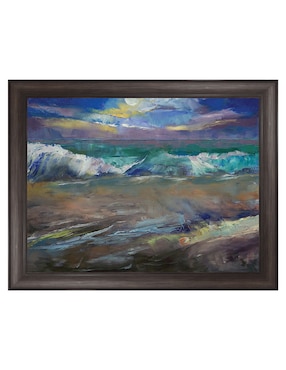 Cuadro decorativo Ondas a la luz de la luna de Michael Creese técnica mixta Cuadros Jr