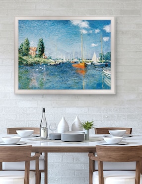 Cuadro decorativo Monet – Barcos rojos en Argenteuil de Portfolio Arts Group técnica mixta Cuadros Jr