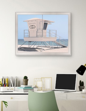 Cuadro decorativo Torre de salvavidas lujosa de Willow Brook Fine Art técnica mixta Cuadros Jr