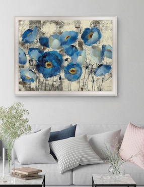Cuadro decorativo Floral aguamarina de Silvia Vassileva técnica mixta Cuadros Jr