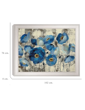 Cuadro decorativo Floral aguamarina de Silvia Vassileva técnica mixta Cuadros Jr