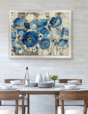 Cuadro decorativo Floral aguamarina de Silvia Vassileva técnica mixta Cuadros Jr
