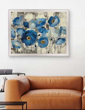 Cuadro decorativo Floral aguamarina de Silvia Vassileva técnica mixta Cuadros Jr