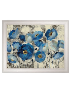 Cuadro decorativo Floral aguamarina de Silvia Vassileva técnica mixta Cuadros Jr