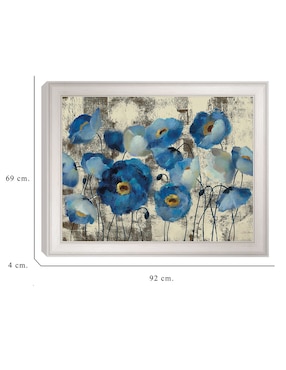 Cuadro decorativo Floral aguamarina de Silvia Vassileva técnica mixta Cuadros Jr
