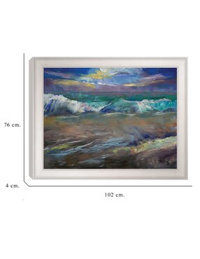 Cuadro decorativo Ondas a la luz de la luna de Michael Creese técnica mixta Cuadros Jr