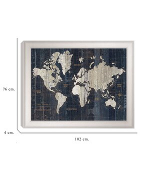 Cuadro decorativo Mapa del Viejo Mundo azul v2 de Wild Apple Portfolio técnica mixta Cuadros Jr