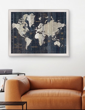 Cuadro decorativo Mapa del Viejo Mundo azul v2 de Wild Apple Portfolio técnica mixta Cuadros Jr