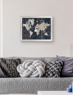 Cuadro decorativo Mapa del Viejo Mundo azul v2 de Wild Apple Portfolio técnica mixta Cuadros Jr