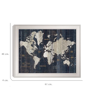 Cuadro decorativo Mapa del Viejo Mundo azul v2 de Wild Apple Portfolio técnica mixta Cuadros Jr