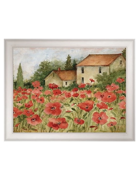 Cuadro decorativo Paisaje toscano de amapolas de Susan Winget técnica mixta Cuadros Jr