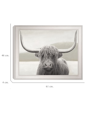 Cuadro decorativo Vaca de las tierras altas de James Wiens técnica mixta Cuadros Jr