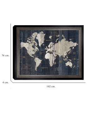 Cuadro decorativo Mapa del Viejo Mundo azul v2 de Wild Apple Portfolio técnica mixta Cuadros Jr